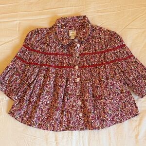 Anthropologie Maeve Floral Flowy Blouse Top - Size Small